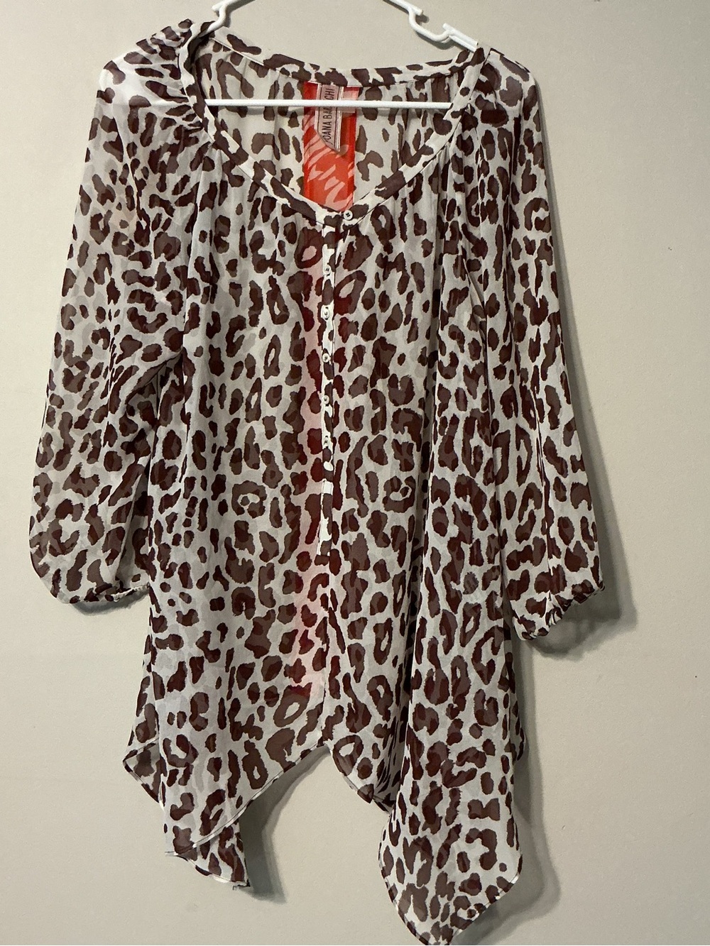 Yoana Baraschi Brown and Cream Leopard Print Blouse